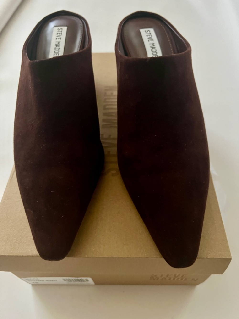 Steve Madden Niara Mule Chocolate Brown Suede